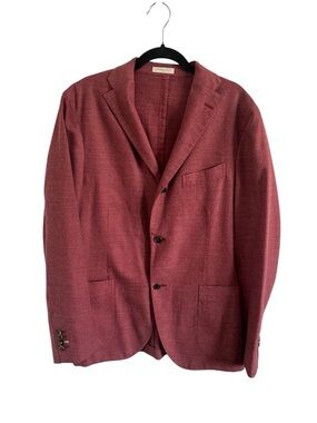 Boglioli Brick Red Two-Button Knit Sport K Jacket, size 50